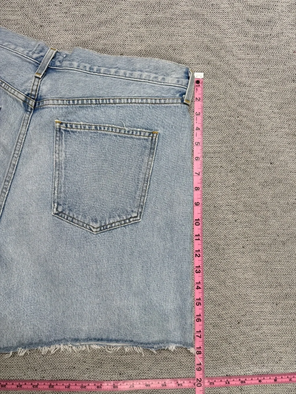 AGOLDE Sideline Fold Waistband Denim Shorts Women 33 Light